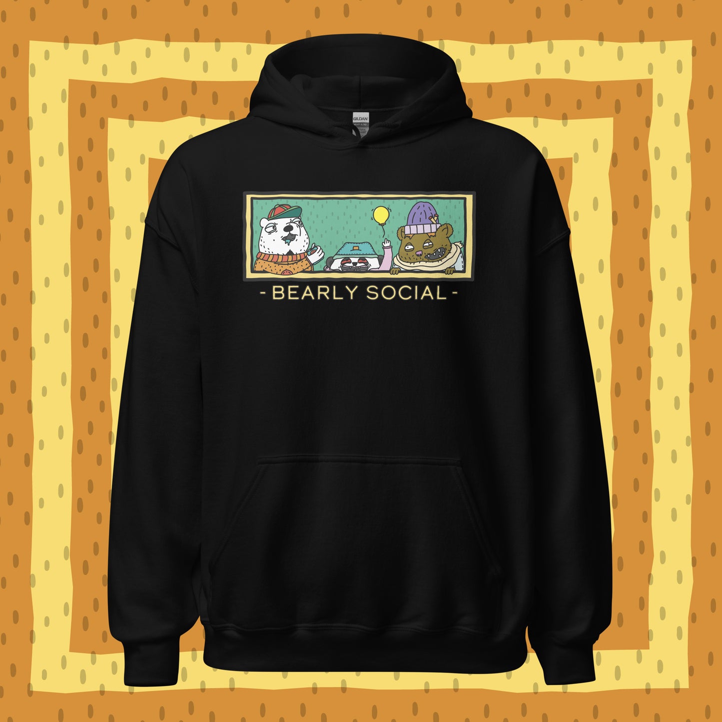 Bearly Social: Pullover Hoodie