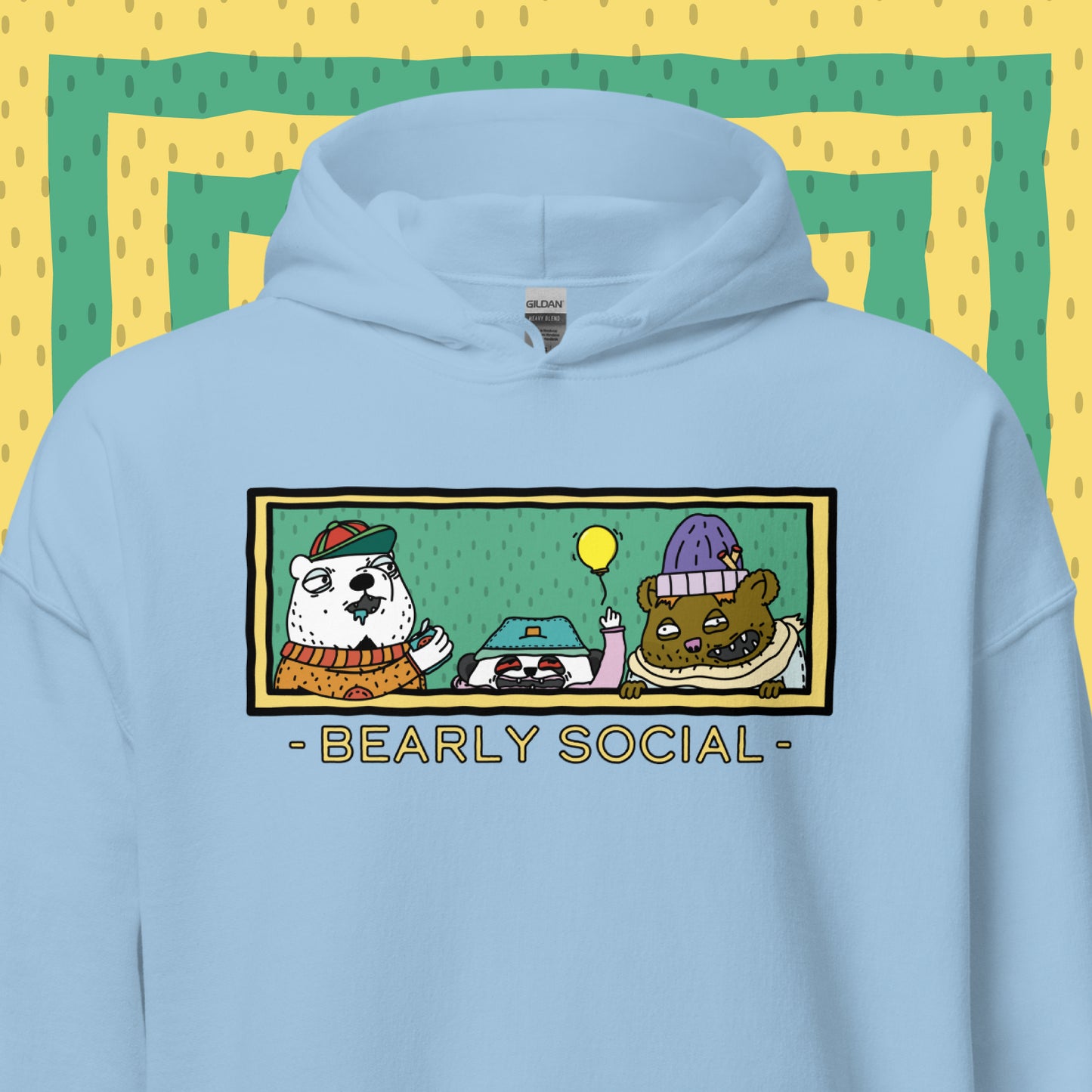 Bearly Social: Pullover Hoodie