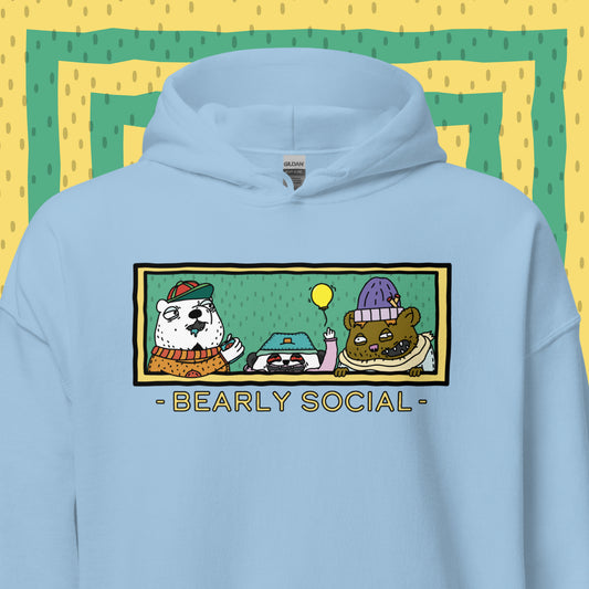 Bearly Social: Pullover Hoodie