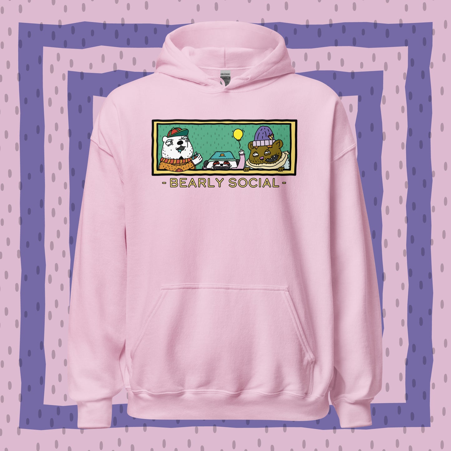 Bearly Social: Pullover Hoodie